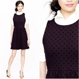 J.‎ Crew Velvet Polka-Dot Ponte Dress Size Large